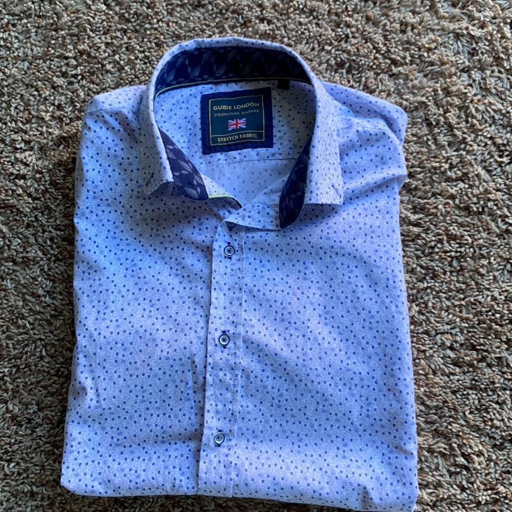 Men’s Guide London Large button down shirt stretch fabric